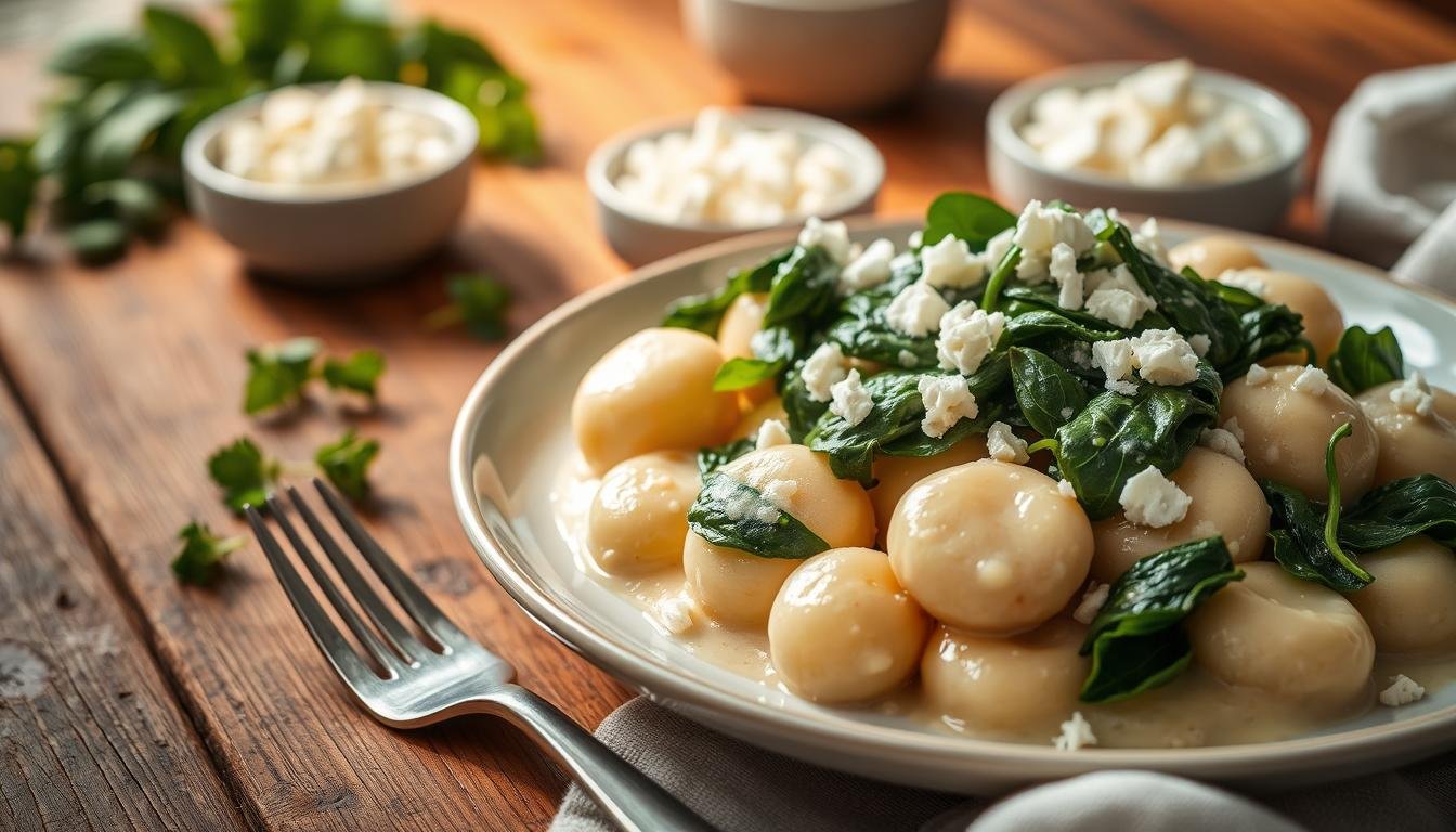 Creamy Gnocchi with Spinach and Feta Recipe