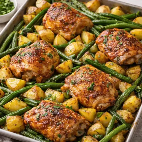 chicken thighs with potatoes and green beans